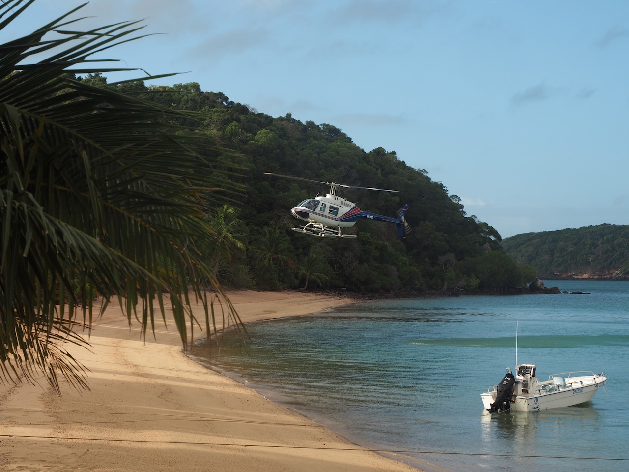 Helicopter scenic flight over remote sand banks